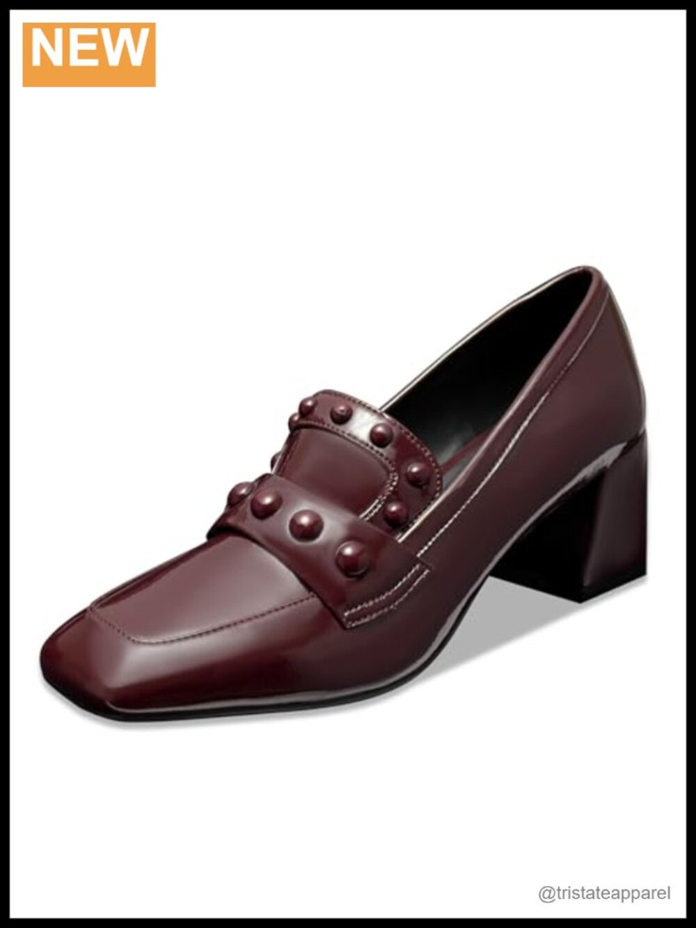 Aerosoles Izell Faux Leather Loafers with Block Heel & Studs